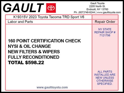 Certified 2023 Toyota Tacoma TRD Sport image 2