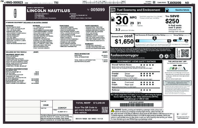 New 2026 Lincoln Nautilus Reserve w/ Jet Appearance Package AWD/4WD image 30