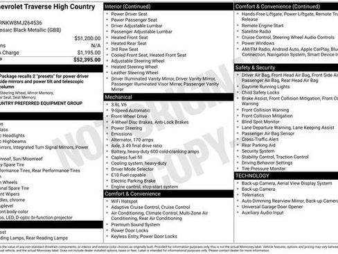 Certified 2021 Chevrolet Traverse High Country FWD image 39