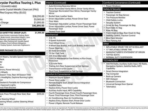 Used 2017 Chrysler Pacifica Touring-L Plus w/ Advanced Safetytec Group FWD image 17
