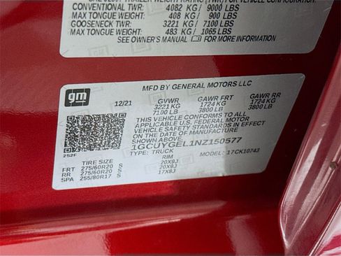 Used 2022 Chevrolet Silverado 1500 LTZ w/ Technology Package image 37