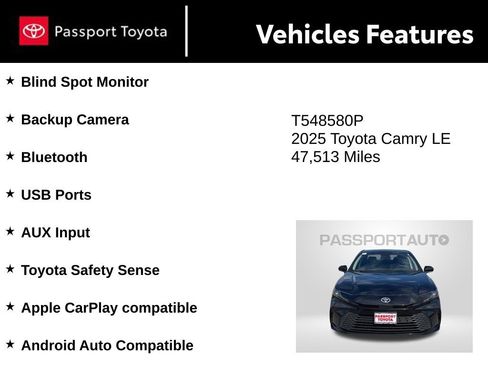 Used 2025 Toyota Camry LE FWD image 10