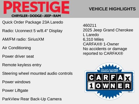 Used 2025 Jeep Grand Cherokee L Laredo RWD image 2