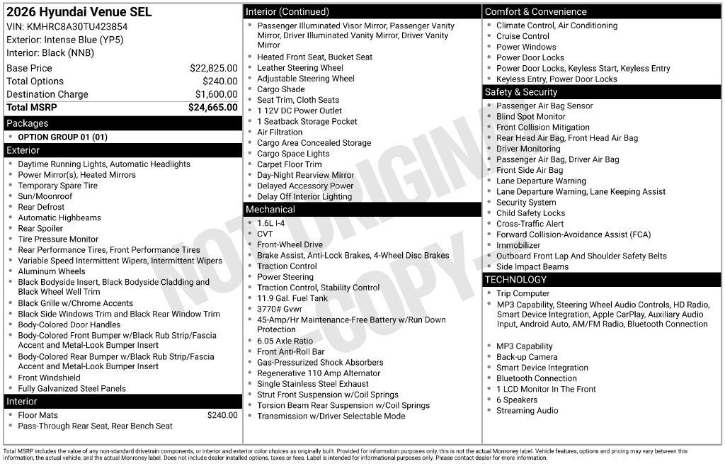 Used 2026 Hyundai Venue SEL FWD image 29