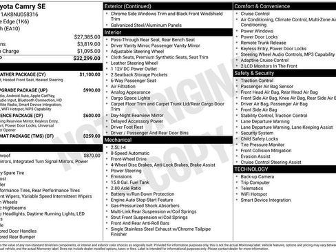Used 2022 Toyota Camry SE w/ Cold Weather Package FWD image 2