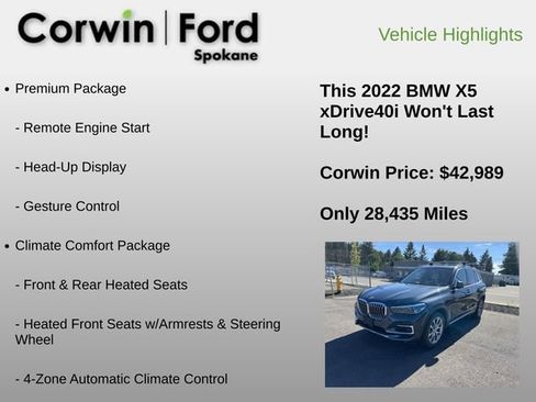 Used 2022 BMW X5 xDrive40i AWD/4WD image 12