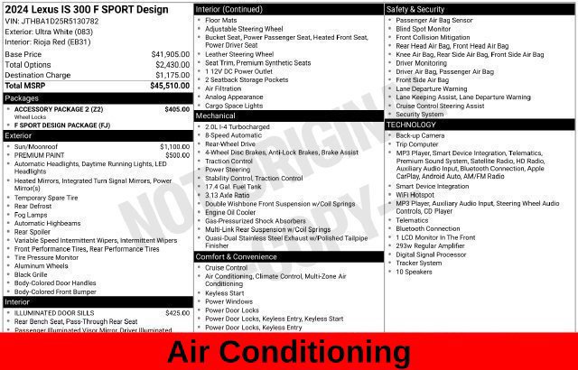 Used 2024 Lexus IS 300 F Sport w/ Accessory Package 2 RWD image 23