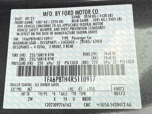 Certified 2024 Ford Mustang Coupe RWD image 27