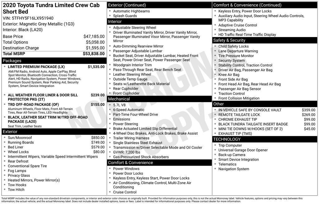 Used 2020 Toyota Tundra Limited w/ Limited Premium Package AWD/4WD image 42