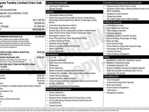 Used 2020 Toyota Tundra Limited w/ Limited Premium Package AWD/4WD image 42