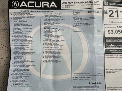 Used 2025 Acura MDX A-Spec AWD/4WD image 46