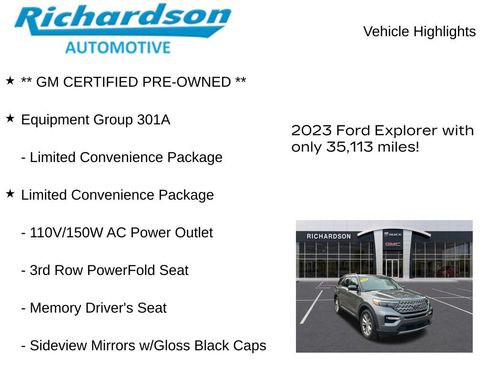 Used 2023 Ford Explorer Limited w/ Equipment Group 301A AWD/4WD image 10