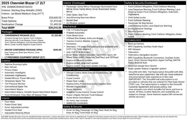 Certified 2025 Chevrolet Blazer LT w/ Convenience Package FWD image 32