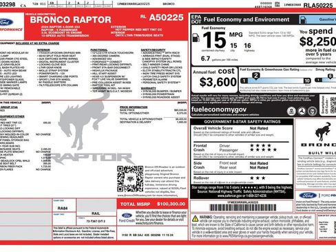 Used 2024 Ford Bronco Raptor w/ Interior Carbon Fiber Pack 6 AWD/4WD image 4