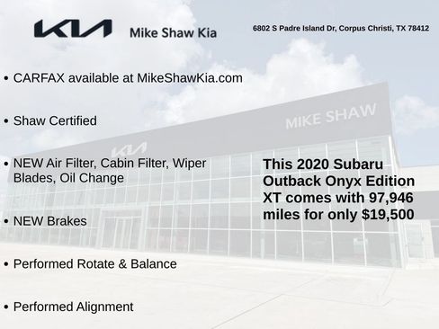 Used 2020 Subaru Outback Onyx Edition XT w/ Popular Package #2 AWD/4WD image 3