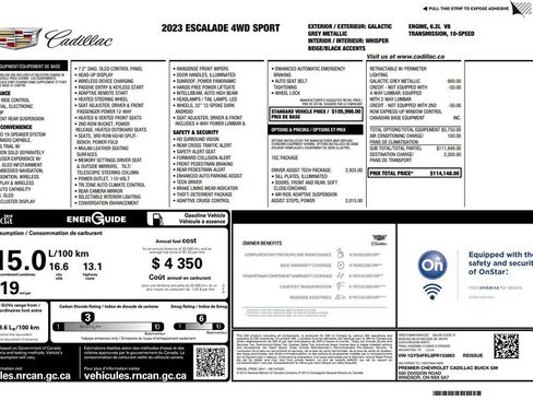 Used 2023 Cadillac Escalade Sport w/ Touring Package AWD/4WD image 2