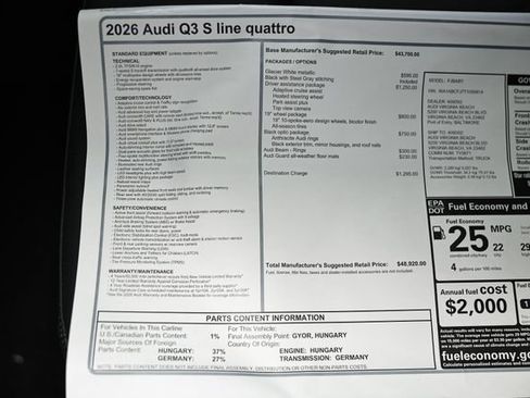 New 2026 Audi Q3 quattro 2.0T image 25