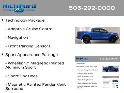 Certified 2023 Ford Ranger XLT w/ Equipment Group 302A High AWD/4WD image 74