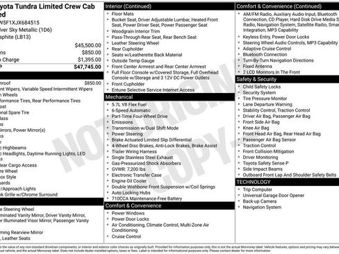 Used 2018 Toyota Tundra Limited AWD/4WD image 29
