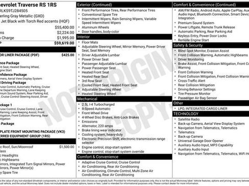 New 2026 Chevrolet Traverse RS w/ LPO, Floor Liner Package image 30