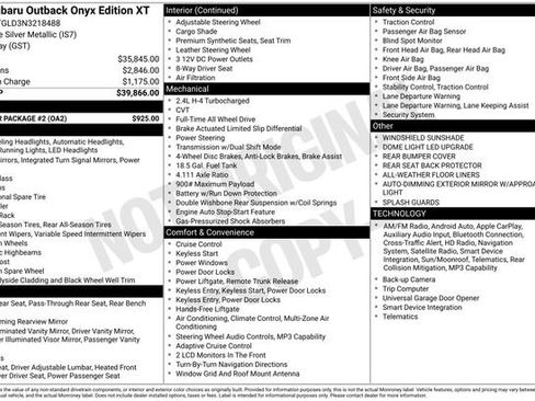 Used 2022 Subaru Outback Onyx Edition XT w/ Popular Package #2 image 35