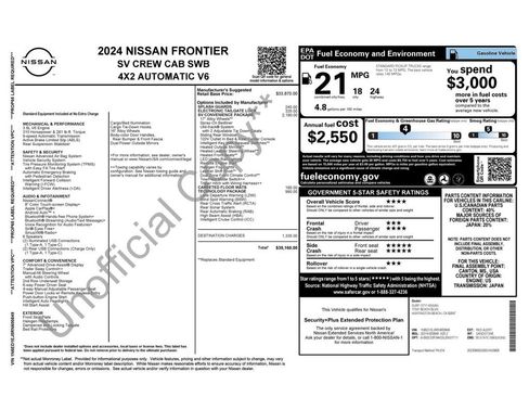 Used 2024 Nissan Frontier SV w/ SV Convenience Package image 3