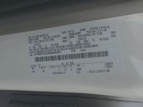 New 2025 Ford Transit 250 148 Medium Roof w/ Load Area Protection Package image 63