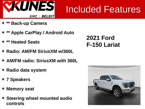 Used 2021 Ford F150 Lariat w/ Equipment Group 502A High AWD/4WD image 2
