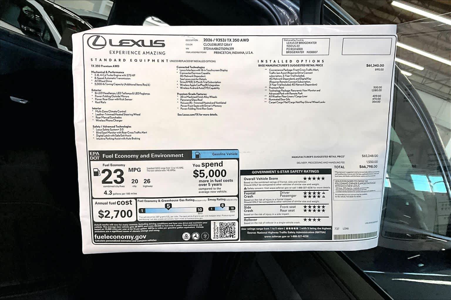New 2026 Lexus TX 350 AWD w/ Technology Package image 13