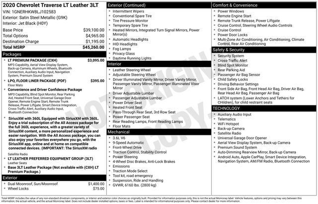 Used 2020 Chevrolet Traverse LT w/ LT Premium Package FWD image 4