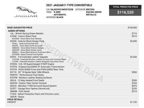Used 2021 Jaguar F-TYPE R AWD/4WD image 80