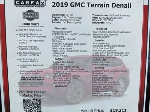 Used 2019 GMC Terrain Denali w/ Advanced Safety Package AWD/4WD image 53
