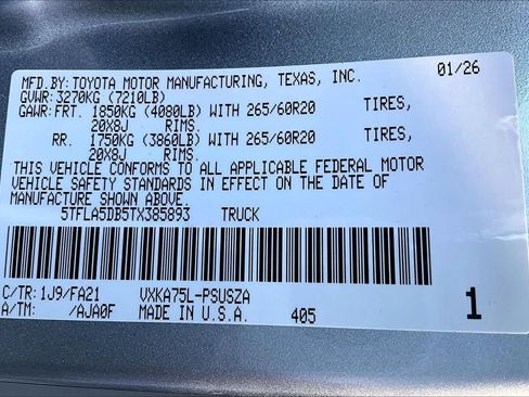 New 2026 Toyota Tundra SR5 AWD/4WD image 19
