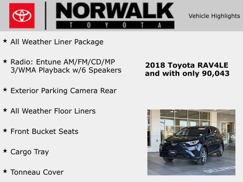 Certified 2018 Toyota RAV4 LE w/ All Weather Liner Package FWD image 10