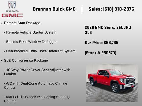 New 2026 GMC Sierra 2500 SLE w/ SLE Value Package; AWD/4WD image 6