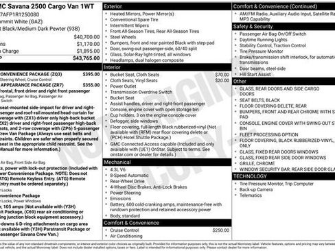 Used 2024 GMC Savana 2500 w/ Driver Convenience Package RWD image 7