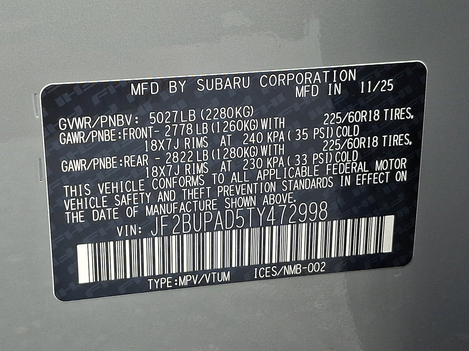 Certified 2026 Subaru Outback Premium AWD/4WD image 27