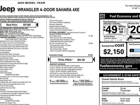 Used 2025 Jeep Wrangler Unlimited Sahara w/ Safety Group AWD/4WD image 2