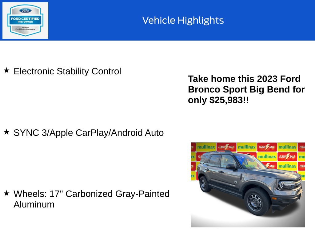 Certified 2023 Ford Bronco Sport Big Bend AWD/4WD image 19