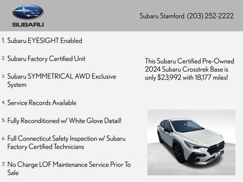 Certified 2024 Subaru Crosstrek 2.0i AWD/4WD image 2