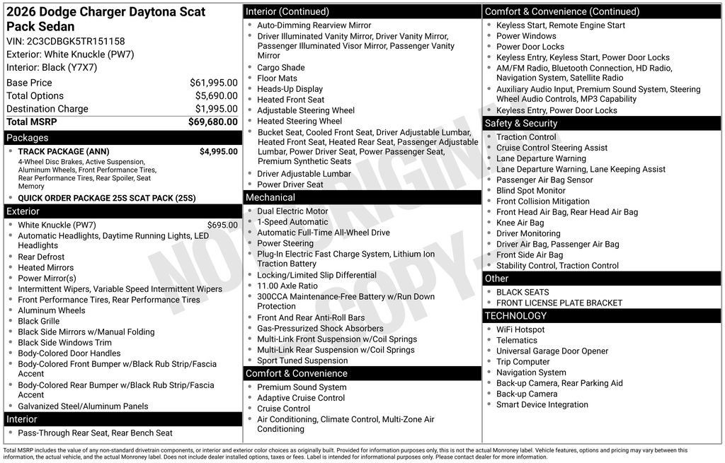New 2026 Dodge Charger Daytona Scat Pack w/ Track Package AWD/4WD image 55