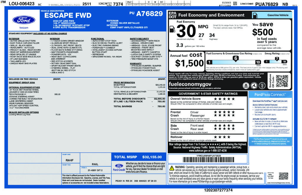 Used 2023 Ford Escape ST-Line w/ Tech Pack #1 FWD image 15