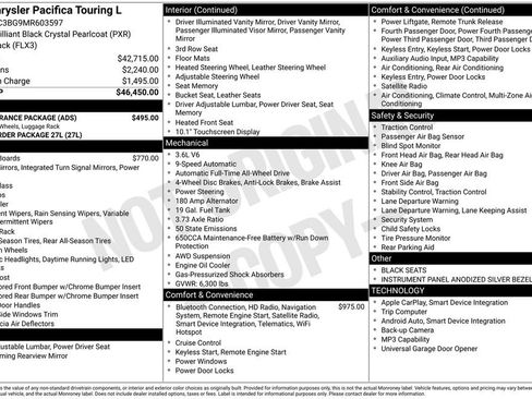Used 2021 Chrysler Pacifica Touring-L w/ S Appearance Package image 27