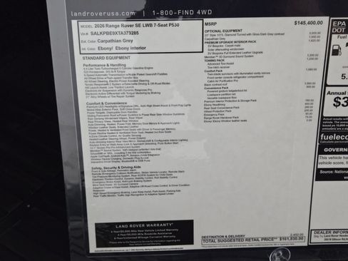 New 2026 Land Rover Range Rover Long Wheelbase SE AWD/4WD image 33