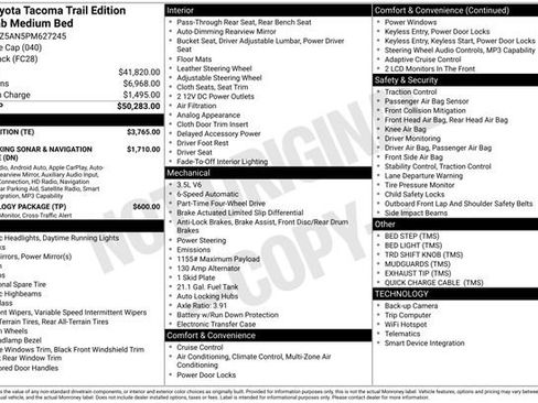 Used 2023 Toyota Tacoma 4x4 Double Cab w/ Trail Edition image 36