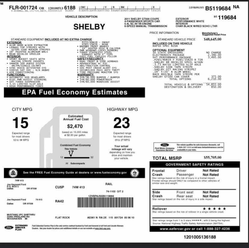 Used 2011 Ford Mustang Shelby GT500 w/ SVT Performance Pkg RWD image 75