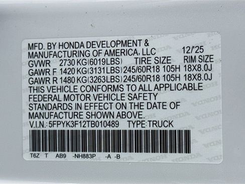 New 2026 Honda Ridgeline Sport image 30