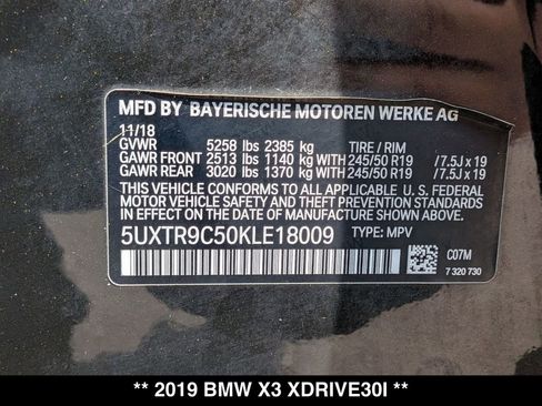 Used 2019 BMW X3 xDrive30i w/ Premium Package AWD/4WD image 31