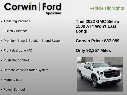 Used 2022 GMC Sierra 1500 AT4 w/ AT4 Premium Package AWD/4WD image 18