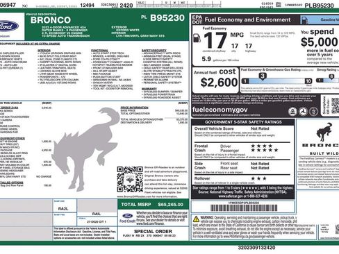 Used 2023 Ford Bronco Outer Banks w/ Sasquatch Package AWD/4WD image 2